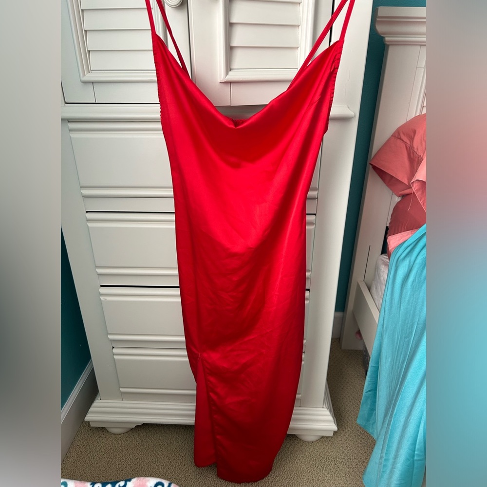 PLT Red Satin Dress